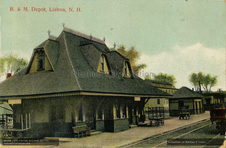 Postcard: Boston & Maine Depot, Lisbon, New Hampshire